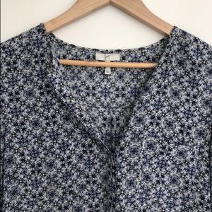 JOIE Blue and White printed Silk blouse